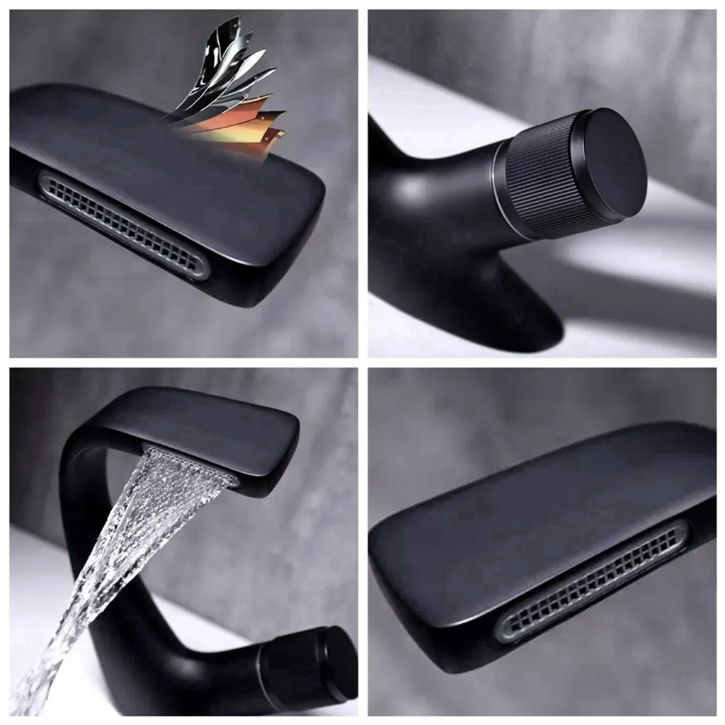 F-Beast Waschtisch Armatur Wasserfall Bad Wasserhahn Einhandmischer Waschbecken +60cm Wasserschlauch 7 F-Beast Waschtisch Armatur Wasserfall Bad Wasserhahn Einhandmischer Waschbecken +60cm Wasserschlauch – Bild 7