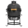 BBQ-Toro Kamado Grill Holzkohlegrill Ø 32 Cm "HAIIRO" Mit Gusseisenrost Und Thermometer, Grau