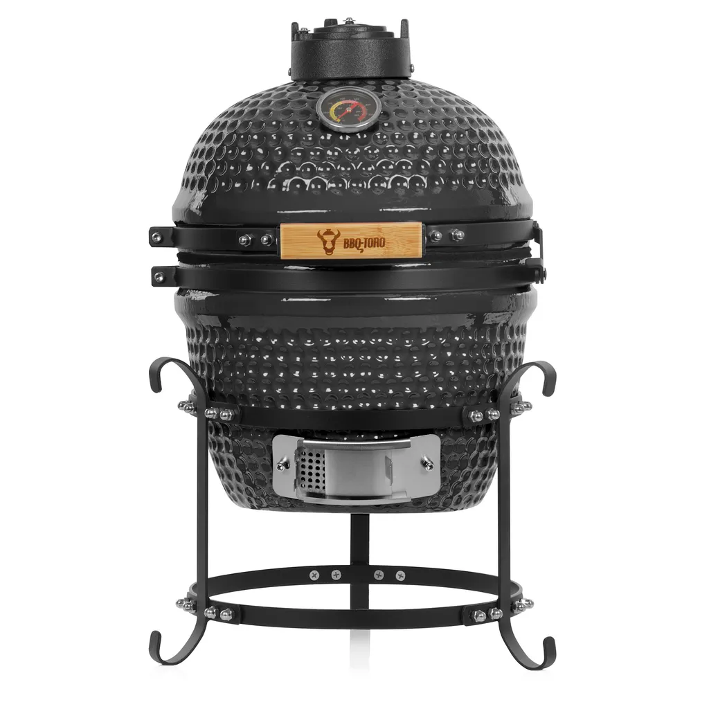 BBQ-Toro Kamado Grill Holzkohlegrill Ø 32 Cm "HAIIRO" Mit Gusseisenrost Und Thermometer, Grau 1 BBQ-Toro Kamado Grill Holzkohlegrill Ø 32 Cm "HAIIRO" Mit Gusseisenrost Und Thermometer, Grau