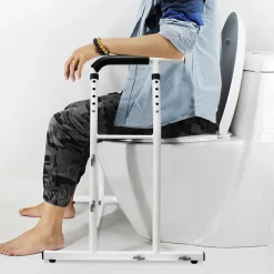 LARS360 Mobile Aufstehhilfe Toiletten Höhenverstellbar Mit Ablagekorb - Toiletten Stützgestell Haltegriff Höhenverstellbar Für Bad, Belastbar Bis 200 Kg -Garten- & Gewächshäuser Geschäft 2e264e1ea7186e508678d3a04501c84a
