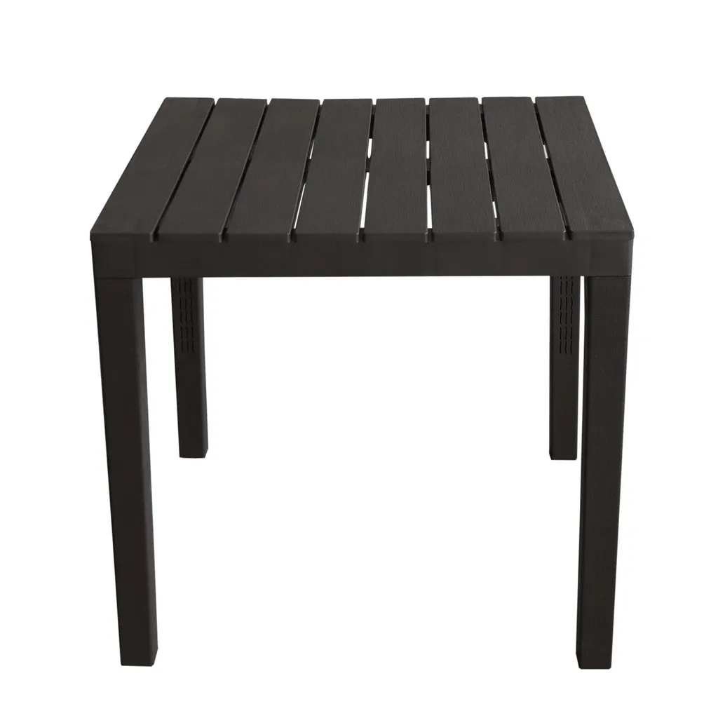 IPAE Progarden Gartentisch Kunststoff Bali Holzoptik 78x78cm - Anthrazit 2 IPAE Progarden Gartentisch Kunststoff Bali Holzoptik 78x78cm - Anthrazit – Bild 2