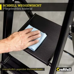 Craftfull Stehleiter CF-133A - Aluminium Haushaltsleiter - Gummierte Standfüße - Klappleiter - Mehrzweckleiter - 6 Stufen (Black Edition) -Garten- & Gewächshäuser Geschäft 2e644638867108b2602ef3ec5c845d03