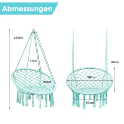 COSTWAY Hängesessel Hängestuhl Zum Aufhängen, Hängesitz Belastbar Bis 150 Kg Hängeschaukel 80x60x125cm (Grün) 9 COSTWAY Hängesessel Hängestuhl Zum Aufhängen, Hängesitz Belastbar Bis 150 Kg Hängeschaukel 80x60x125cm (Grün) -Garten- & Gewächshäuser Geschäft 2e90ea06f63ecf310b1f08cd9d3fed76