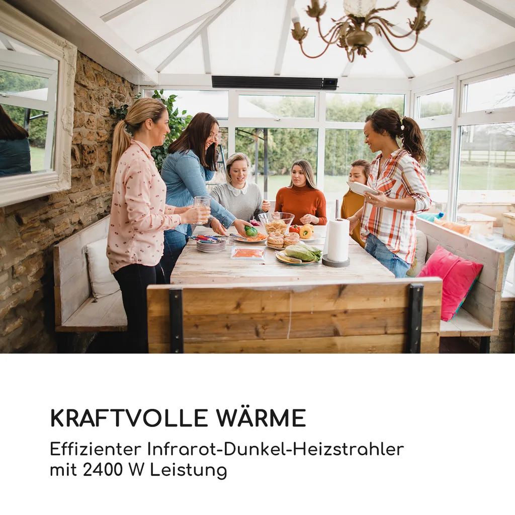 Blumfeldt Cosmic Beam Plus Infrarot-Heizstrahler 2400W IP44 Fernbedienung 2 Blumfeldt Cosmic Beam Plus Infrarot-Heizstrahler 2400W IP44 Fernbedienung – Bild 2