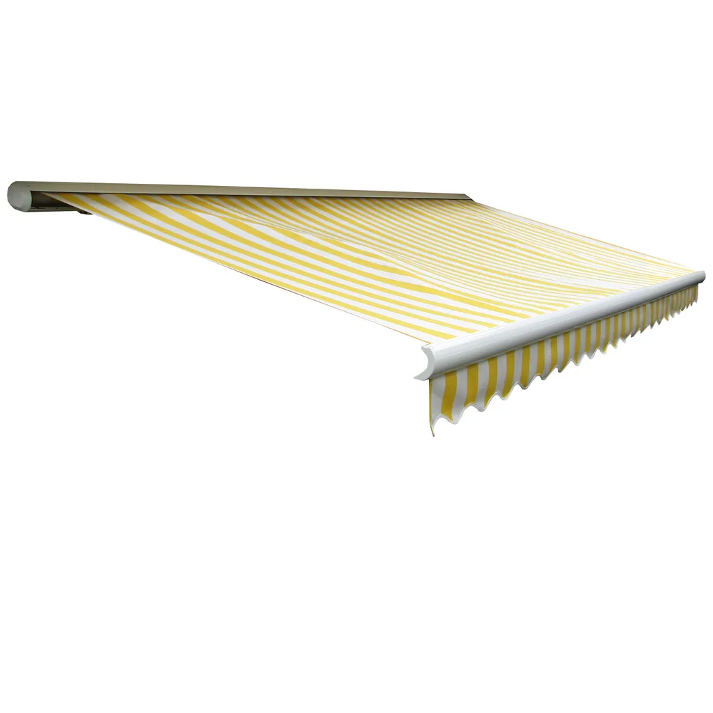 Mendler Elektrische Kassetten-Markise H122, Vollkassette Volant 4x3m Polyester Gelb/Weiß 8 Mendler Elektrische Kassetten-Markise H122, Vollkassette Volant 4x3m Polyester Gelb/Weiß – Bild 8