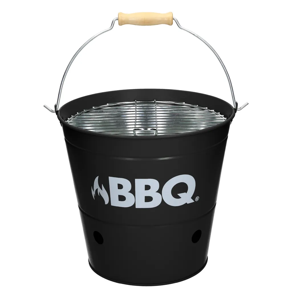 ECD Germany Grilleimer Ø 25cm Mit Grillrost Und Tragegriff, Eimergrill Aus Edelstahl In Matt Schwarz, Minigrill Mit Belüftung, Campinggrill Holzkohlegrill BBQ Grill Picknickgrill Grillkübel Feuerkübel 7 ECD Germany Grilleimer Ø 25cm Mit Grillrost Und Tragegriff, Eimergrill Aus Edelstahl In Matt Schwarz, Minigrill Mit Belüftung, Campinggrill Holzkohlegrill BBQ Grill Picknickgrill Grillkübel Feuerkübel – Bild 7