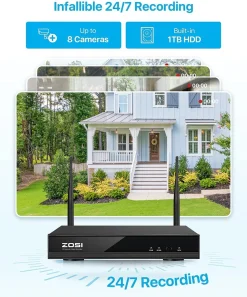 ZOSI 2K Außen WLAN Überwachungskamera Set, 4X 3MP WiFi IP Kamera Mit 8CH 5MP 1TB HDD NVR, 24/7 Videoaufzeichnung, Bewegungserkennung, 24M IR Nachtsicht 15 ZOSI 2K Außen WLAN Überwachungskamera Set, 4X 3MP WiFi IP Kamera Mit 8CH 5MP 1TB HDD NVR, 24/7 Videoaufzeichnung, Bewegungserkennung, 24M IR Nachtsicht -Garten- & Gewächshäuser Geschäft 2f4b0edca3bafa6eb5df3471cac7cef9
