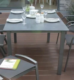 Gartentisch / Lofttisch MFG 160x90cm Alu Graphit / Topalit Betonoptik