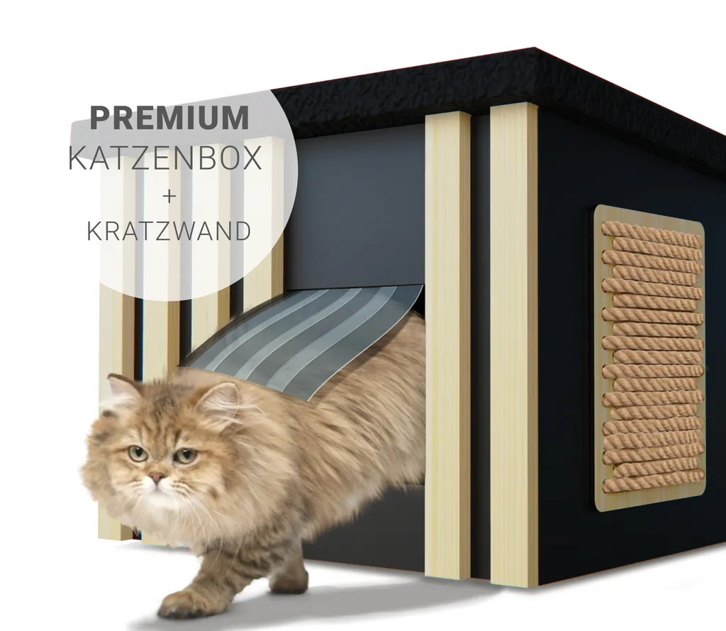 Outentin® Katzenhütte - Stilvolles, Modernes Katzenhaus Für Große & Kleine Katzen - Wasserdicht, Winterfest, Gut Isoliert - Für Drinnen & Draußen - Gartenhütte, Katzenhöhle - 56 X 47,5 X 32 Cm 4 Outentin® Katzenhütte - Stilvolles, Modernes Katzenhaus Für Große & Kleine Katzen - Wasserdicht, Winterfest, Gut Isoliert - Für Drinnen & Draußen - Gartenhütte, Katzenhöhle - 56 X 47,5 X 32 Cm – Bild 4