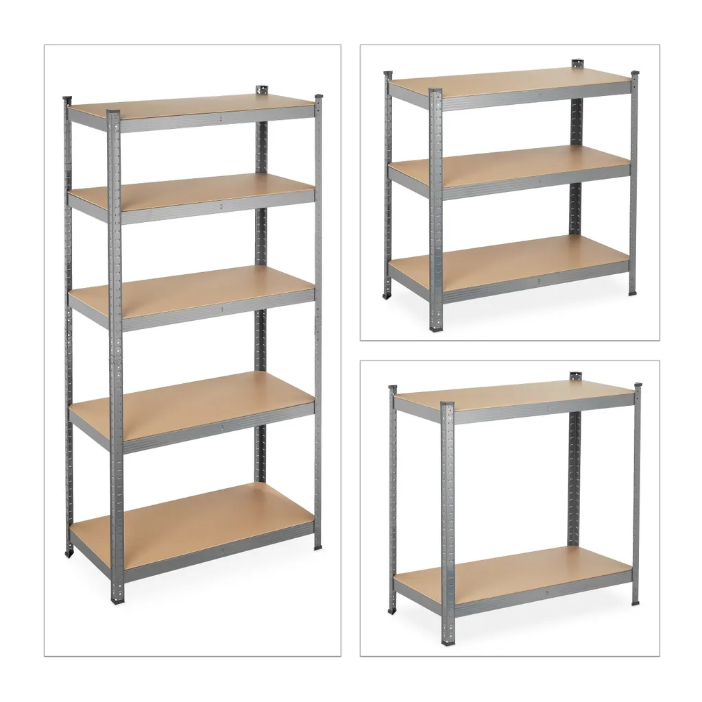 Relaxdays Schwerlastregal 180x90x45 Grau 6 Relaxdays Schwerlastregal 180x90x45 Grau – Bild 6
