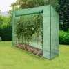 ECD Germany Gewächshaus Mit Gitternetzfolie Und Tür, 200x79x168 Cm, Grün, Für Garten Tomaten Zur Aufzucht, Optimales Pflanzenwachstum, Schrägdach, Treibhaus Tomatenhaus Frühbeet