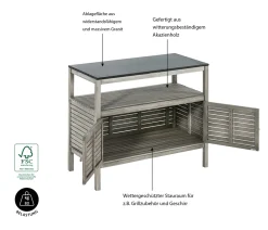 Dehner Doppelschrank Southhampton, 90 X 100 X 50 Cm, FSC® Akazienholz/Granit, Hellgrau -Garten- & Gewächshäuser Geschäft 2fa8c76530663a5356b6b685bd408082