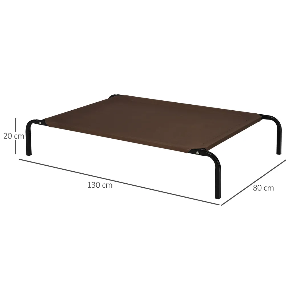 PawHut Hundebett Outdoor Hundeliege Katzenbett Mit Mesh Haustierbett Schlafplatz Metall Oxford-Gewebe Kaffee 130 X 80 X 20 Cm 3 PawHut Hundebett Outdoor Hundeliege Katzenbett Mit Mesh Haustierbett Schlafplatz Metall Oxford-Gewebe Kaffee 130 X 80 X 20 Cm – Bild 3