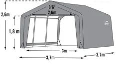 Foliengerätehaus Shelter Logic Shed-in-a-Box 13,7m² Grau 370x370cm