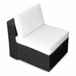 XINRO 3tlg. (1er) Gartenmöbel Polyrattan Loungesssel Ohne Armlehne - Anthrazit