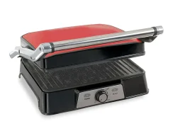 TKG Kontaktgrill Elektro Rot Panini Sandwichmaker Temperaturregelung Timer*46131