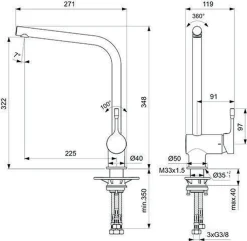IDEAL STANDARD BC175AA Küchenarmatur Ceralook, ND,