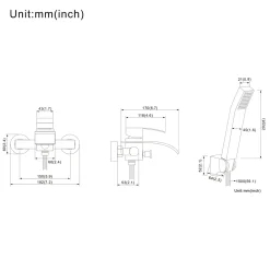 Auralum Badewannenarmatur Mit Handbrause, Brauseschlauch Und Brausehalter, Messing Einhebel-Wannenarmatur Duscharmatur Wasserfall Wannenbatterie Badarmatur Duschset -Garten- & Gewächshäuser Geschäft 307592f36d54d0667afce1f9957f41e5
