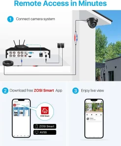 ZOSI 1080P Aussen Überwachungskamera Set, 8CH 1TB HDD DVR Und 6X 2MP Dome Kamera, IP66 Wasserdicht, 24M IR Nachtsicht 11 ZOSI 1080P Aussen Überwachungskamera Set, 8CH 1TB HDD DVR Und 6X 2MP Dome Kamera, IP66 Wasserdicht, 24M IR Nachtsicht -Garten- & Gewächshäuser Geschäft 30a1f76feeaf72d0b17127e75077a8dc