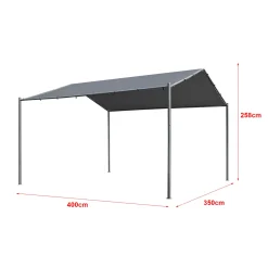 En.casa 2-in-1 Gartenpavillon Dogliola Pavillon Carport 400x350x258cm Anstellpavillon Gartenzelt Sonnenschutz Für Terrasse Oder Garten Mit Spitzdach Wasserabweisend Metallgestell Dunkelgrau -Garten- & Gewächshäuser Geschäft 30a402f34d650c20bb48a19111801653