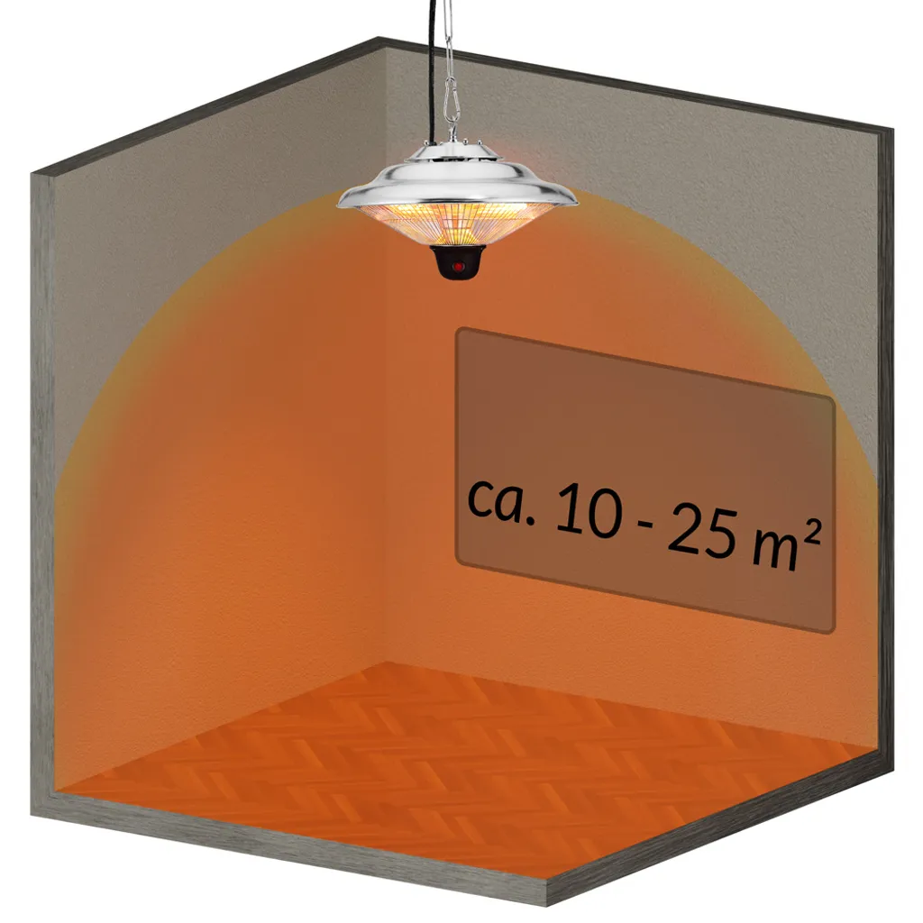 Deuba Heizstrahler Deckenheizstrahler Infrarot | 1500W | IP24 | 2 Starke Halogen Heizstäbe | Terrassenstrahler Terrassenheizer Elektro Elektrisch 7 Deuba Heizstrahler Deckenheizstrahler Infrarot | 1500W | IP24 | 2 Starke Halogen Heizstäbe | Terrassenstrahler Terrassenheizer Elektro Elektrisch – Bild 7