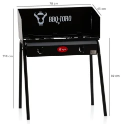 BBQ-Toro Gas Grilltisch Mit Windschutz | Gusseisen Gaskocher 2 Brenner | 12 KW -Garten- & Gewächshäuser Geschäft 30bde2b19b67b0beff70721ba01b15b5