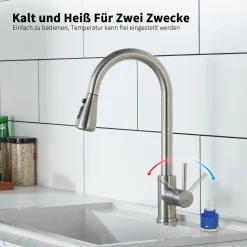 Homelody Wasserhahn Küche 360° Küchenarmatur Mit Ausziehbarer Brause Spültischarmatur Aus Edelstahl Mischbatterie Küche Mit Dual-Spülbrause 13 Homelody Wasserhahn Küche 360° Küchenarmatur Mit Ausziehbarer Brause Spültischarmatur Aus Edelstahl Mischbatterie Küche Mit Dual-Spülbrause -Garten- & Gewächshäuser Geschäft 30c448efe167924104d9401813d02600