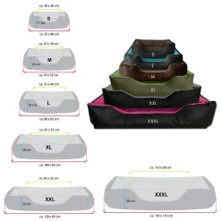 BedDog® Hundebett LUPI, Hundesofa Aus Cordura, Microfaser-Velours, Waschbares Hundebett Mit Rand, Hundekissen Vier-eckigfschad, Größe:XL, Farbe:THE-ROCK (schwarz/grau) -Garten- & Gewächshäuser Geschäft 30c73cf3c22d368840fc1048b854dfdf