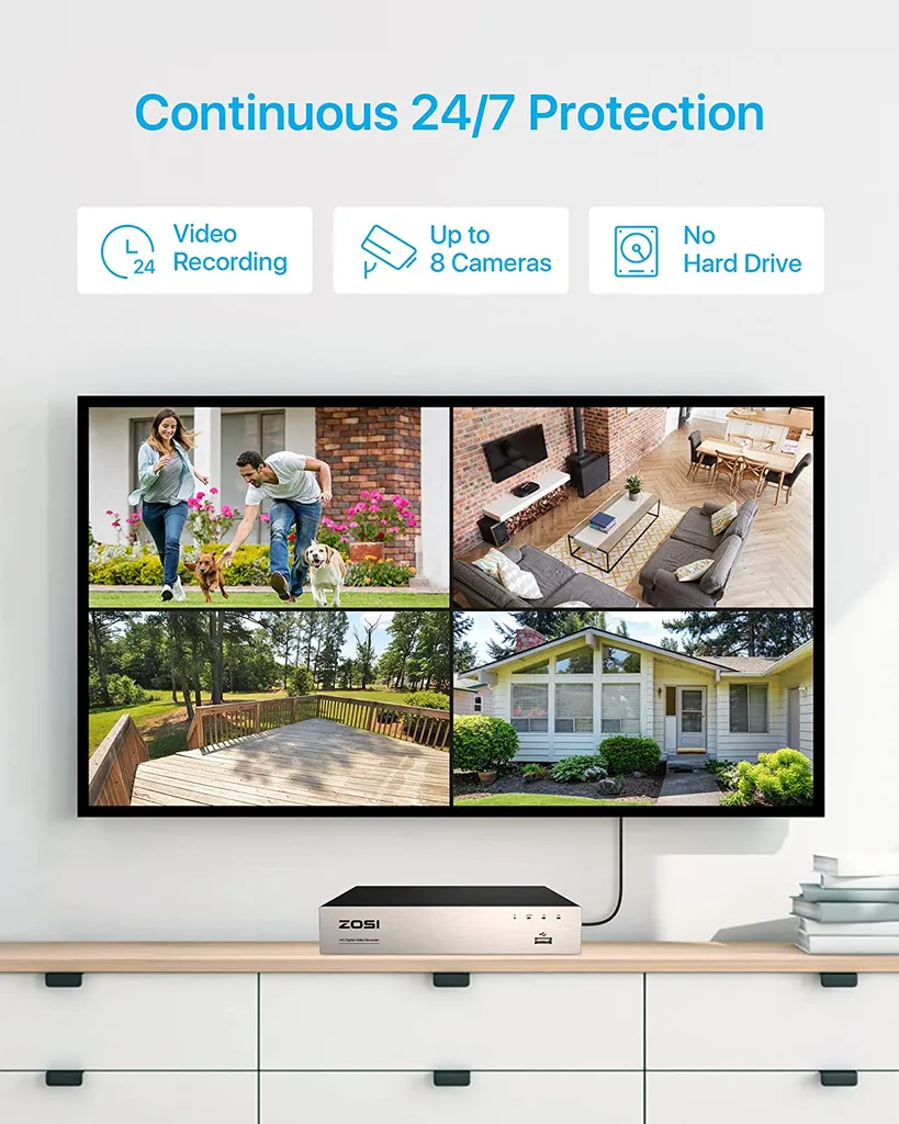 ZOSI 8CH H.265+ Full HD 1080p DVR Überwachungsset Mit 8 Außen 2MP Video Überwachungskamera System Ohne Festplatte 5 ZOSI 8CH H.265+ Full HD 1080p DVR Überwachungsset Mit 8 Außen 2MP Video Überwachungskamera System Ohne Festplatte – Bild 5