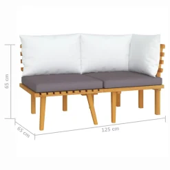 VidaXL 2-tlg. Garten-Lounge-Set Mit Kissen Massivholz Akazie -Garten- & Gewächshäuser Geschäft 311dabff8f10bb4b48d1dfa2068680bf
