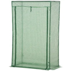 Outsunny Gewächshaus Treibhaus Tomatenhaus Frühbeet Mit Tür Zum Aufrollen Stahl PE Grün 100x50x150 Cm