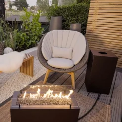 Planika Rio Gas Feuerstelle, Schwarz, Außenkamin, Outdoor, Rechteckig, Mit Glaskieselsteinen - Wetterfest, Terrassenheizung, Gasofen, Für Garten & Patio -Garten- & Gewächshäuser Geschäft 31537c008c95476027427fe193f3d179