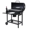 Mendler Grillwagen MCW-F70, Holzkohlegrill Standgrill Gartengrill Mit Deckel Ablage, Stahl 103x93x70cm Schwarz