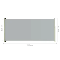 VidaXL Seitenmarkise Ausziehbar 140x300 Cm Grau -Garten- & Gewächshäuser Geschäft 31a99ff639ebe8cf24a9ec1104f64f4c