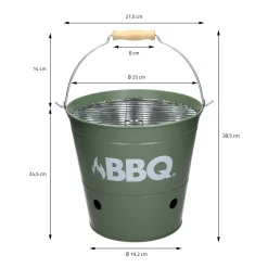 ECD Germany Grilleimer Ø 25cm Mit Grillrost Und Tragegriff, Eimergrill Aus Edelstahl In Matt Grün, Minigrill Mit Belüftung, Campinggrill Holzkohlegrill BBQ Grill Picknickgrill Grillkübel Feuerkübel -Garten- & Gewächshäuser Geschäft 31cfaf51102a37232d7ab6c2033167b6