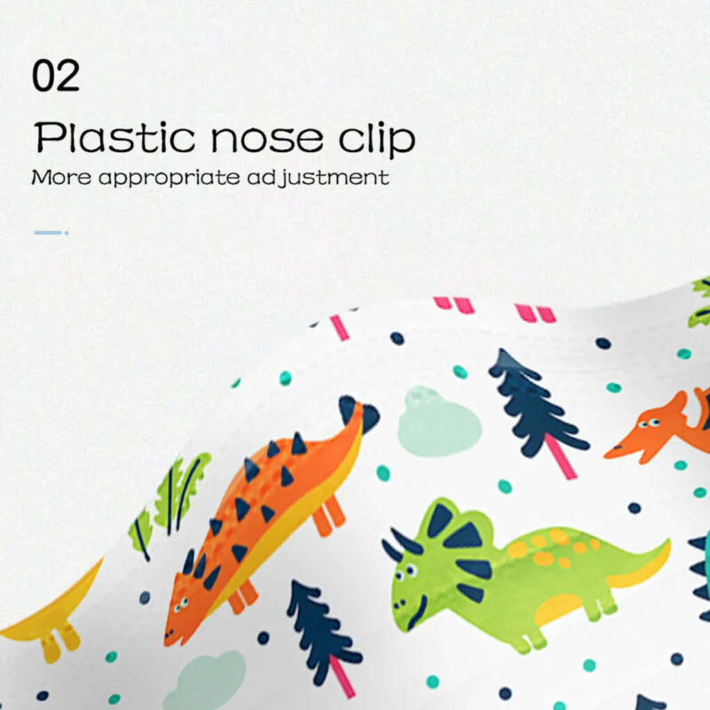 Redcoringe 50 Stk Kinder Einwegmasken Dinosaurier Cartoon Gesichtsmaske Einweg-3-lagige Mundmaske Für Kinder 6 Redcoringe 50 Stk Kinder Einwegmasken Dinosaurier Cartoon Gesichtsmaske Einweg-3-lagige Mundmaske Für Kinder – Bild 6