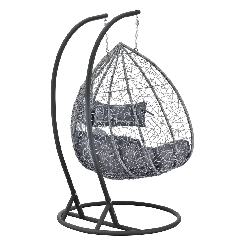 Mendler Hängesessel HLO-PX5 2-Sitzer Dunkelgrau 6 Mendler Hängesessel HLO-PX5 2-Sitzer Dunkelgrau – Bild 6