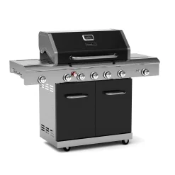 Nexgrill Gasgrill 5 Brenner Deluxe Mit Heckbrenner, Seitenkochfeld Und Seitenbrenner