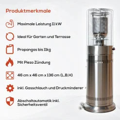 TroniTechnik® Heizstrahler Gas Heizpilz Heizgerät Terrassenheizer Terrassenheizstrahler 11 KW Gasheizstrahler Inkl. Schutzhülle Edelstahl 11 TroniTechnik® Heizstrahler Gas Heizpilz Heizgerät Terrassenheizer Terrassenheizstrahler 11 KW Gasheizstrahler Inkl. Schutzhülle Edelstahl -Garten- & Gewächshäuser Geschäft 32b9ef076eb4da926f8a38217356b043