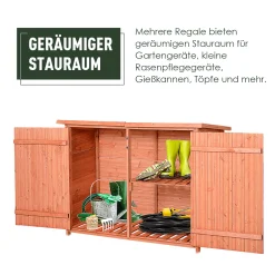 Outsunny Gartenhaus, Gerätehaus Mit 3 Fächern, Geräteschuppen Mit Fachböden, 2 Türen, Asphaltdach, Massivholz Natur 128 X 50 X 82/90 Cm 12 Outsunny Gartenhaus, Gerätehaus Mit 3 Fächern, Geräteschuppen Mit Fachböden, 2 Türen, Asphaltdach, Massivholz Natur 128 X 50 X 82/90 Cm -Garten- & Gewächshäuser Geschäft 32ca7632230fa8435a83b634fae86174