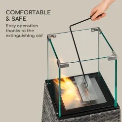 Blumfeldt Firetower Ethanol-Kamin , Sicherheitsbrenner 250 Ml / 1,5 H , Löschhilfe , Flammenschutz , Geruchsneutral , Modernes Design Mit Stahl Und Glas -Garten- & Gewächshäuser Geschäft 32dcdd2e9676774d83a406af5566f9e0