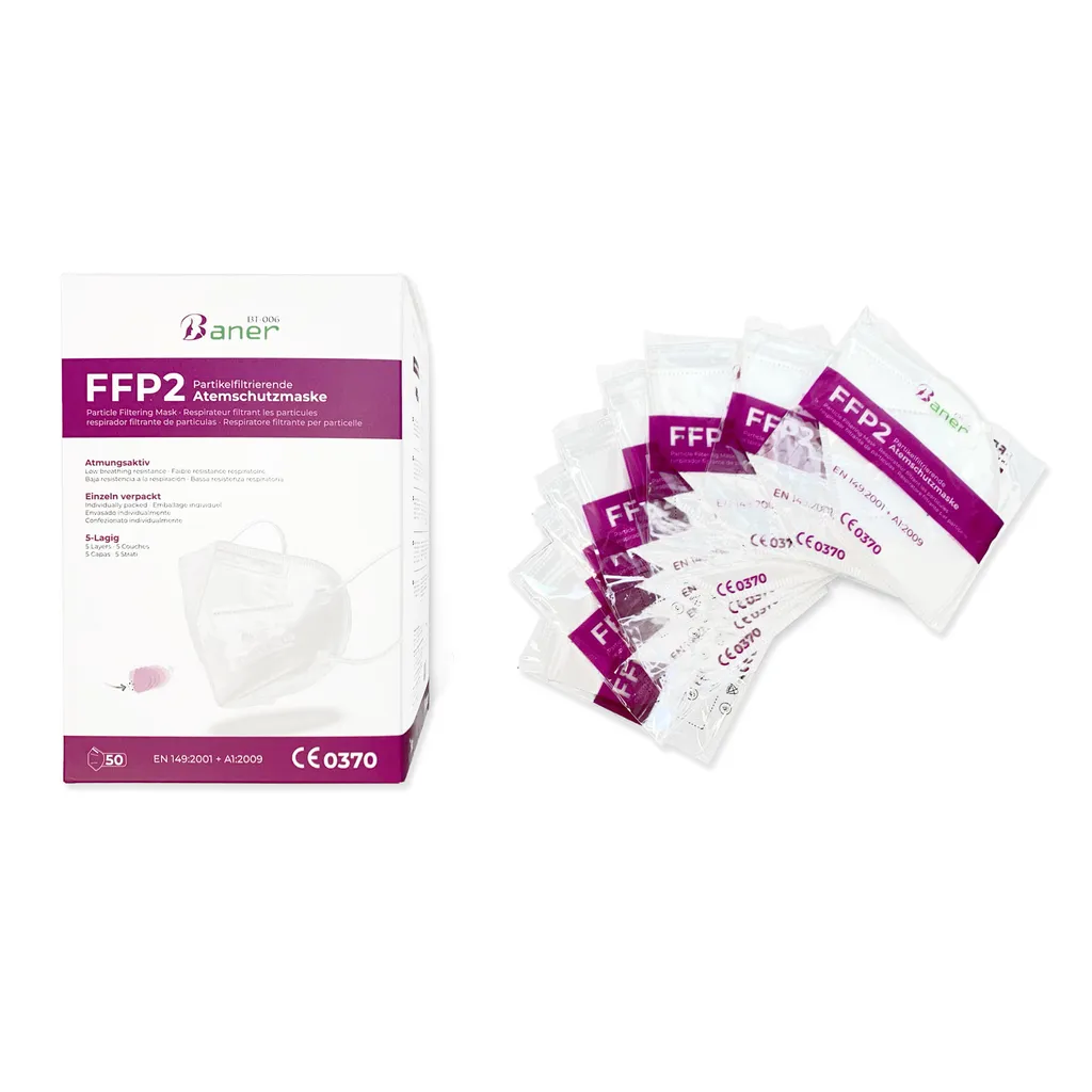 Shandong Jiangpo Sanitary Products Co. 100 Stück - Hochwertige FFP2 Maske, Baner BT-006 Atemschutzmaske, CE0370, EN149:2001+A1:2009 FFP2 NR 3 Shandong Jiangpo Sanitary Products Co. 100 Stück - Hochwertige FFP2 Maske, Baner BT-006 Atemschutzmaske, CE0370, EN149:2001+A1:2009 FFP2 NR – Bild 3