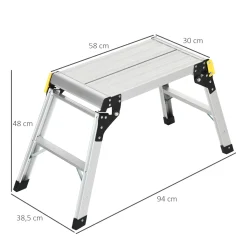 DURHAND Werkbank Klappstufen Klappbare Arbeitsplattform Rutschfester Werktisch Mit Sicherheitsriegel Bis 150 KG Aluminiumlegierung Stahl Silber 94 X 38,5 X 48cm 10 DURHAND Werkbank Klappstufen Klappbare Arbeitsplattform Rutschfester Werktisch Mit Sicherheitsriegel Bis 150 KG Aluminiumlegierung Stahl Silber 94 X 38,5 X 48cm -Garten- & Gewächshäuser Geschäft 330e7728b0b34fa94da8a777842c7108