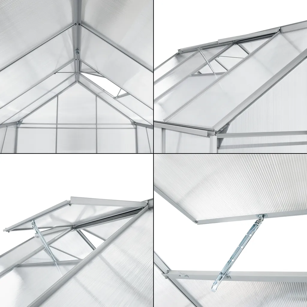 En.casa Gewächshaus Oisterwijk Glashaus Mit Fundament 250 X 190 Cm Gartengewächshaus Treibhaus Pavillon Aus Hohlkammerplatten 6 En.casa Gewächshaus Oisterwijk Glashaus Mit Fundament 250 X 190 Cm Gartengewächshaus Treibhaus Pavillon Aus Hohlkammerplatten – Bild 6