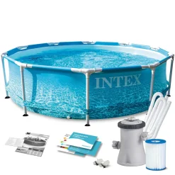 INTEX Beachside Pool-Set Mit Metallrahmen (Filterpumpe) 4.485 L -Garten- & Gewächshäuser Geschäft 332b911ae417c05eb67a4acc6a097859