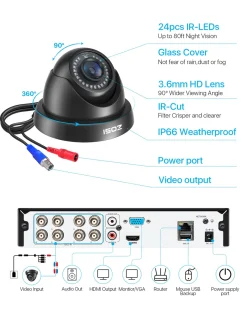 ZOSI 8CH 1080P HD DVR Video Überwachungssystem Mit 1TB Festplatte Und 4 Außen 2.0MP Dome Überwachungskamera Set -Garten- & Gewächshäuser Geschäft 33439477ed79de8b509e0519e0d43e93