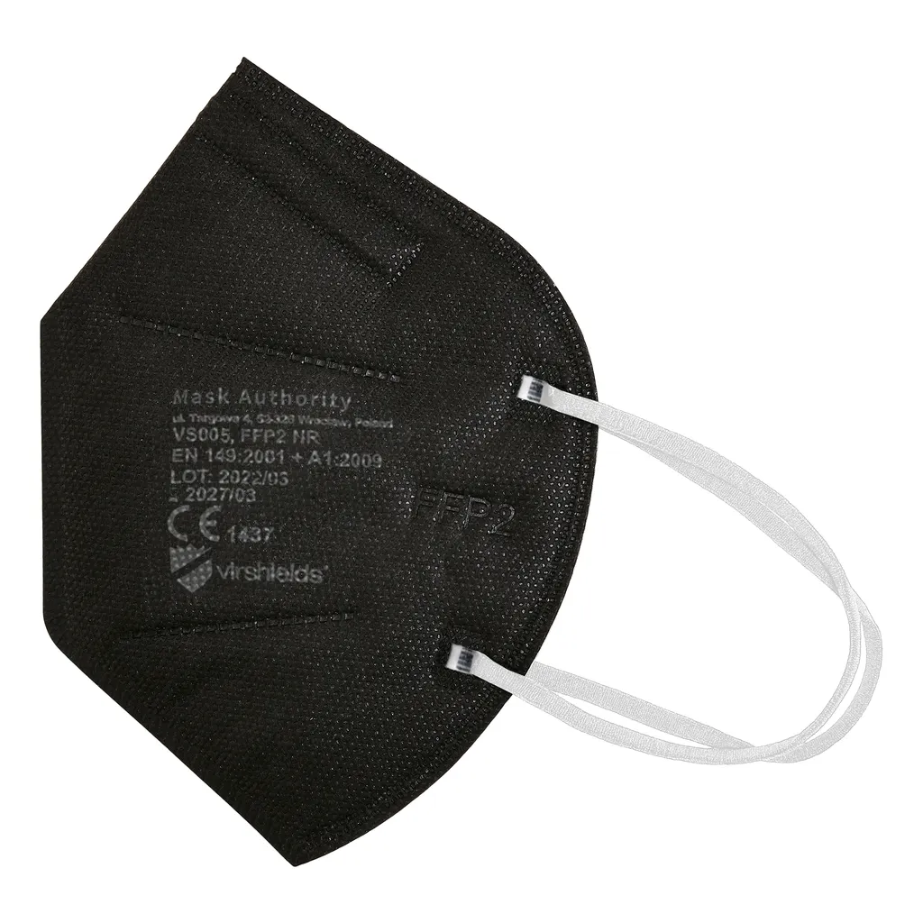 Virshields® FFP2 Mundschutz Maske - PFE 94%, EN 149:2001+A1:2009, 5 Lagen, 10-2000 Stück, Filtrierend, EU, Farbwahl - Halbmaske, Atemschutzmaske, Schutzmaske (100 Stück, Schwarz) 9 Virshields® FFP2 Mundschutz Maske - PFE 94%, EN 149:2001+A1:2009, 5 Lagen, 10-2000 Stück, Filtrierend, EU, Farbwahl - Halbmaske, Atemschutzmaske, Schutzmaske (100 Stück, Schwarz) – Bild 9