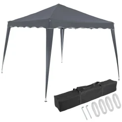 Deuba Pavillon Pop-Up 3x3m UV-Schutz 50+ Wasserdicht Faltbar Inkl. Tasche Faltpavillon Zelt Capri, Farbe:anthrazit