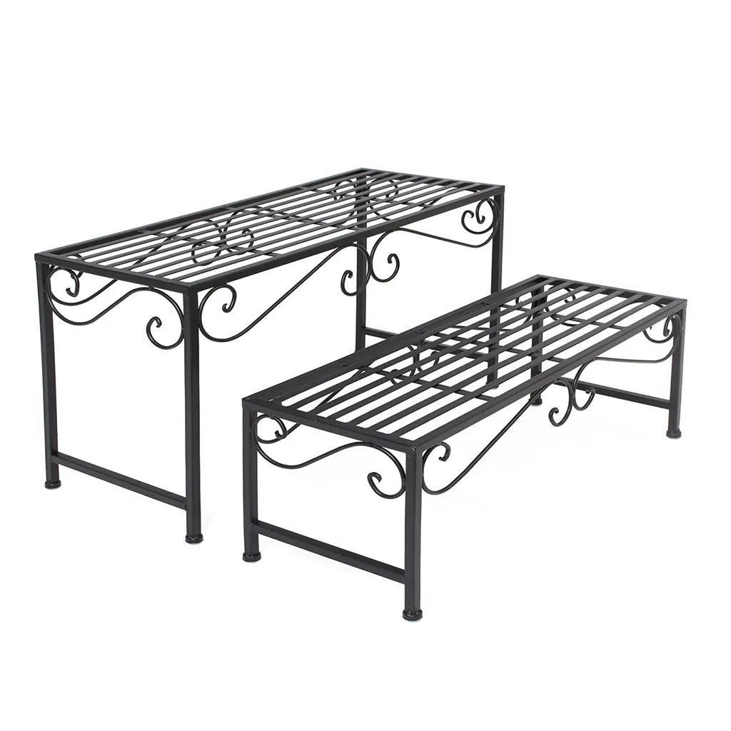 Frank-Flechtwaren Metall-Bank Ranken, 2er Set , Maße 64 X 24 X 25 Cm, 68 X 28 X 40 Cm 1 Frank-Flechtwaren Metall-Bank Ranken, 2er Set , Maße 64 X 24 X 25 Cm, 68 X 28 X 40 Cm