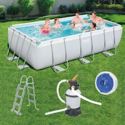 Bestway Power Steel Frame Rectangular Pool Set 56442 404 X 201 X100 Cm -Garten- & Gewächshäuser Geschäft 33b93c12613beb7fc2a709056b9aa314